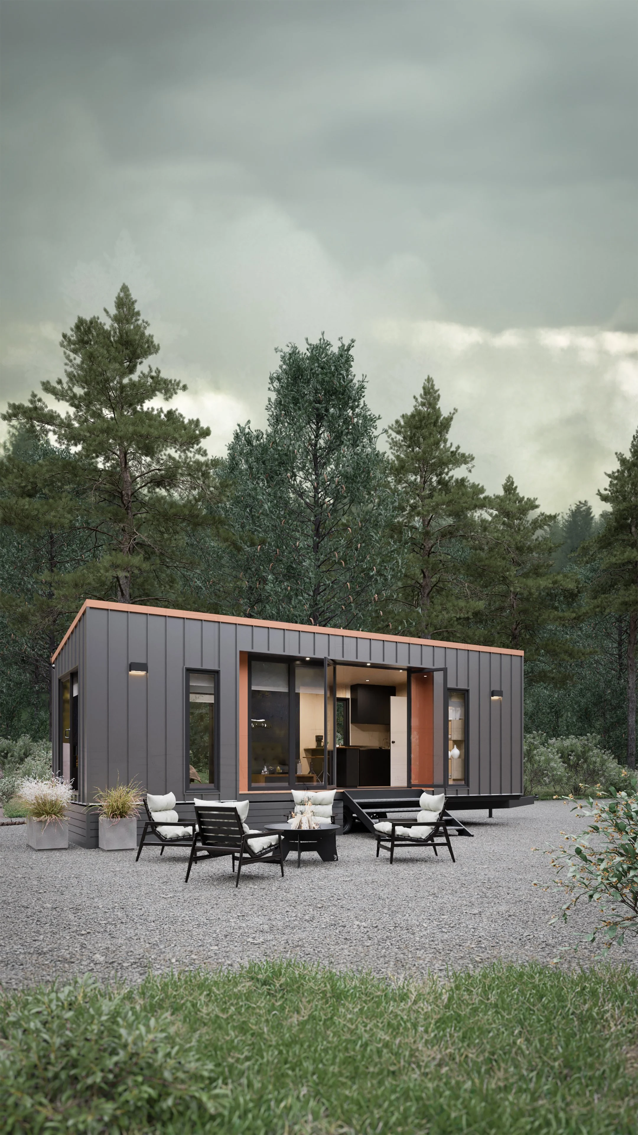 The Station pod is a compact tiny home or backyard ADU, prefab or